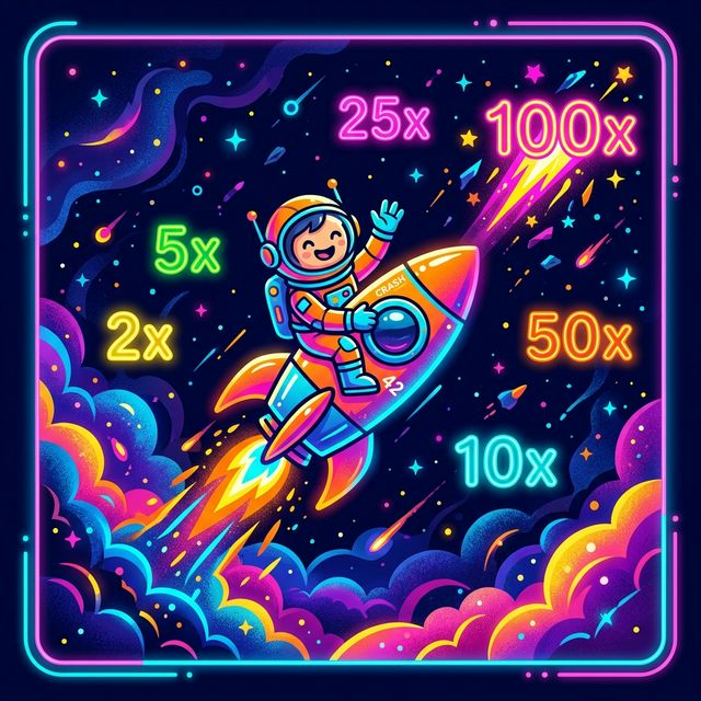 Crash slot rocket flying with multiplier